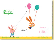 NOVEMBRE 2014 - Fond d'cran n4 : Monsieur Lapin, T3 - Les ballons de Loc Dauvillier et Baptiste Amsallem / Jeunesse