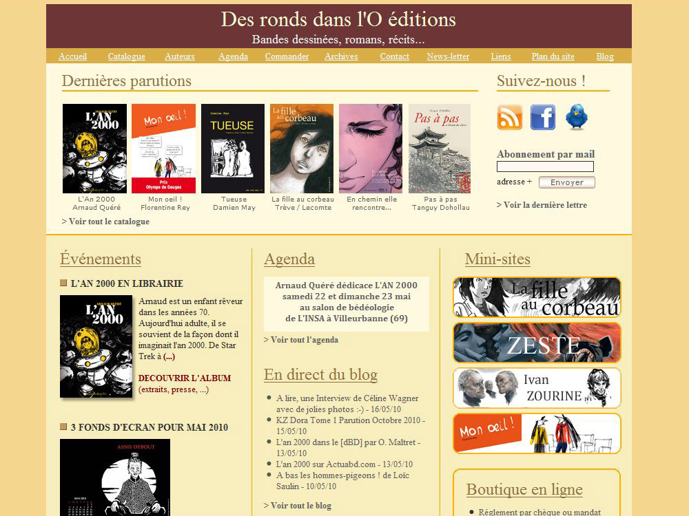 Le site des ditions Des ronds dans l'O